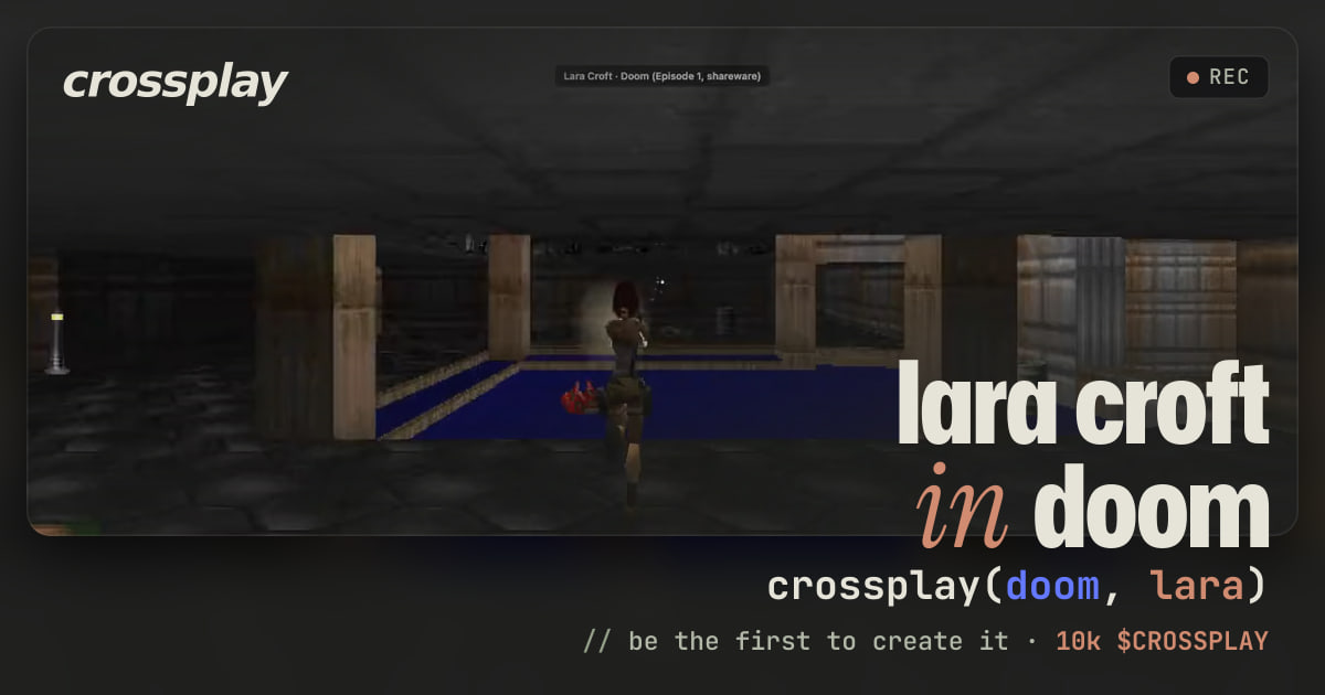 link card: lara croft in doom