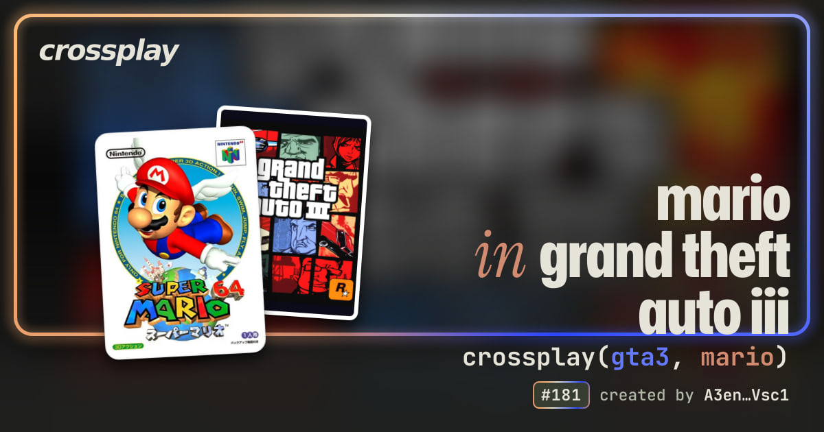 link card: mario in grand theft auto iii
