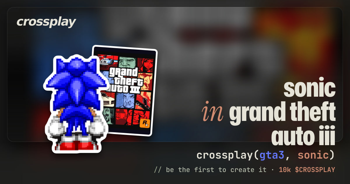 link card: sonic in grand theft auto iii