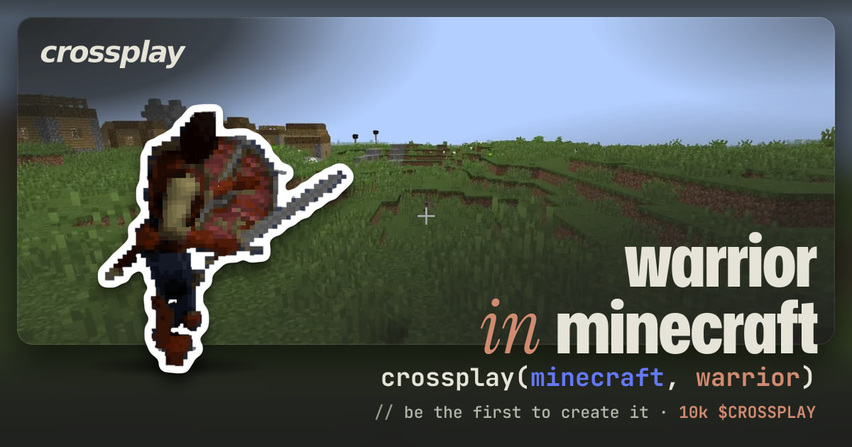 link card: warrior in minecraft