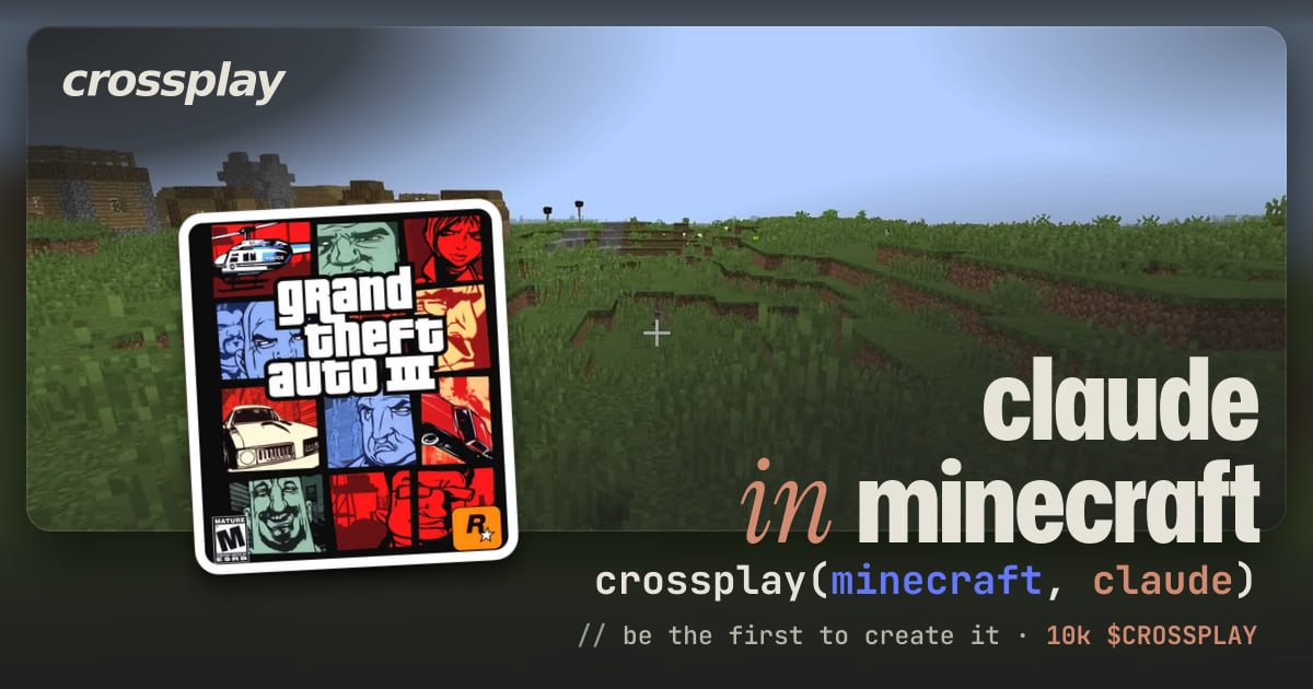 link card: claude in minecraft