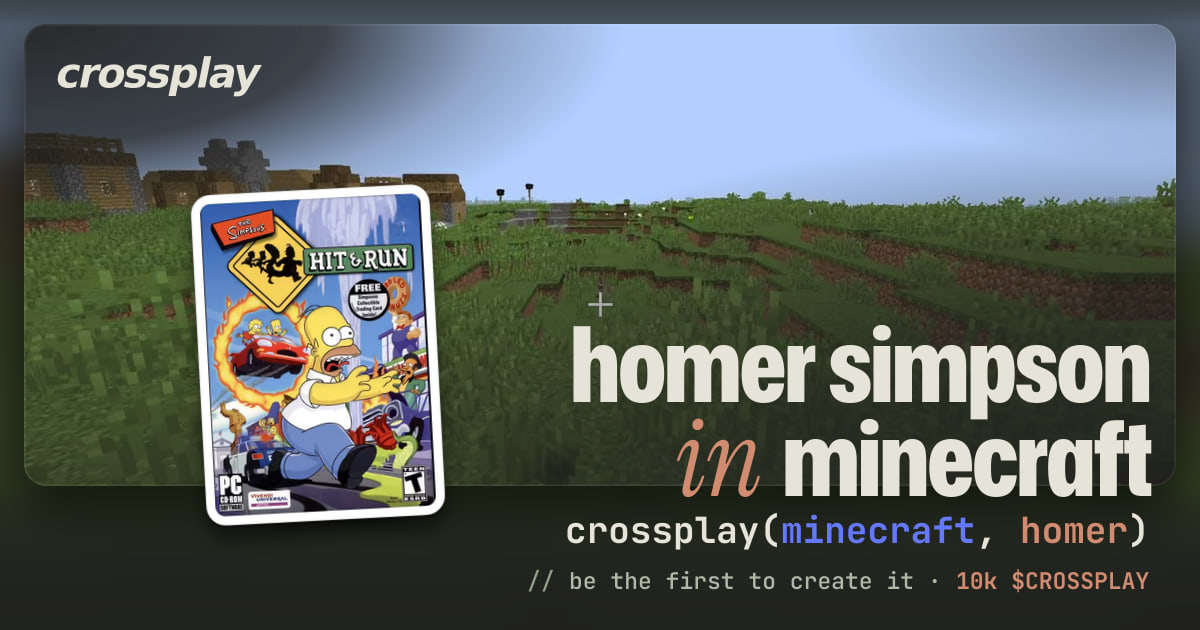 link card: homer simpson in minecraft
