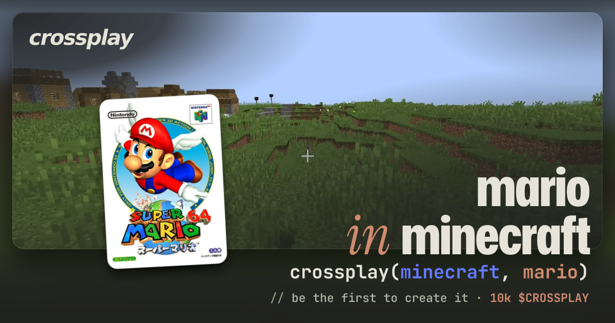 link card: mario in minecraft