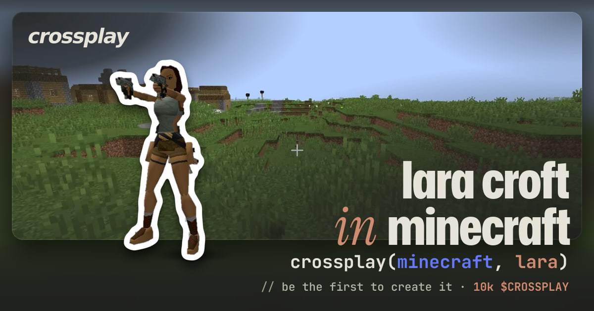 link card: lara croft in minecraft