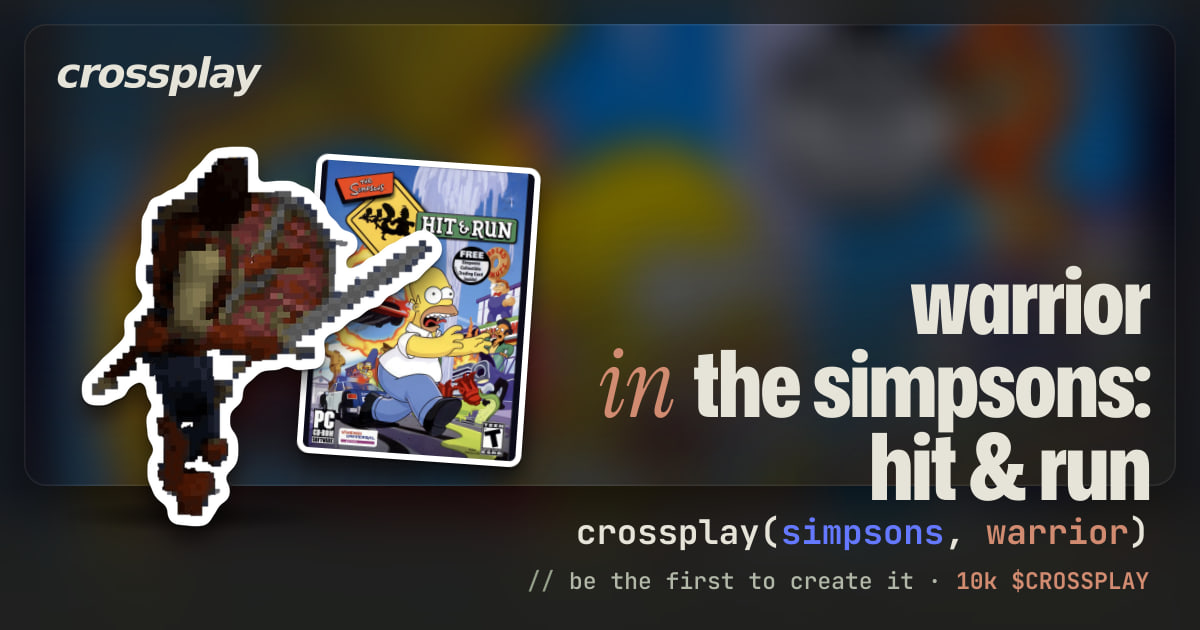 link card: warrior in the simpsons: hit & run