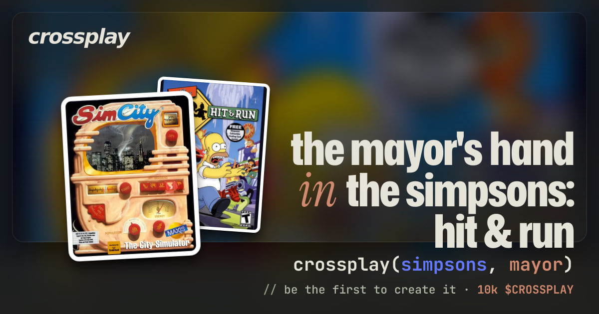 link card: the mayor's hand in the simpsons: hit & run