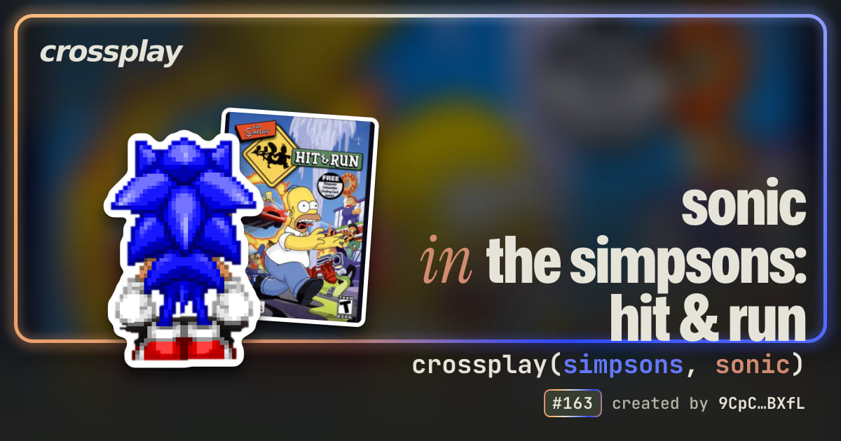link card: sonic in the simpsons: hit & run