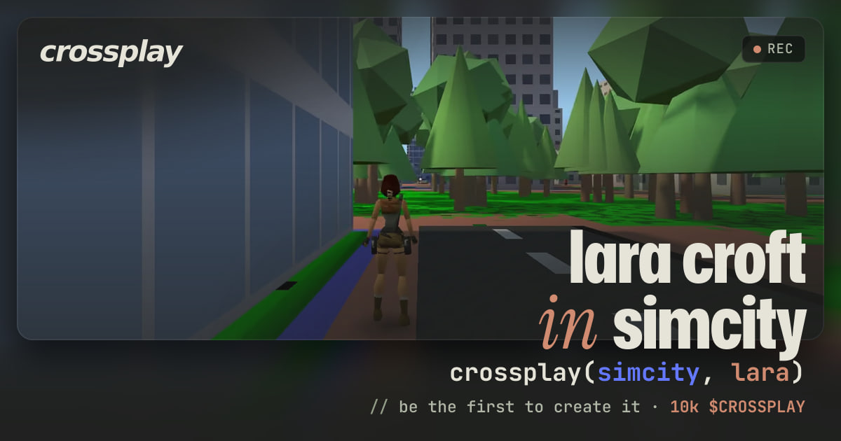 link card: lara croft in simcity