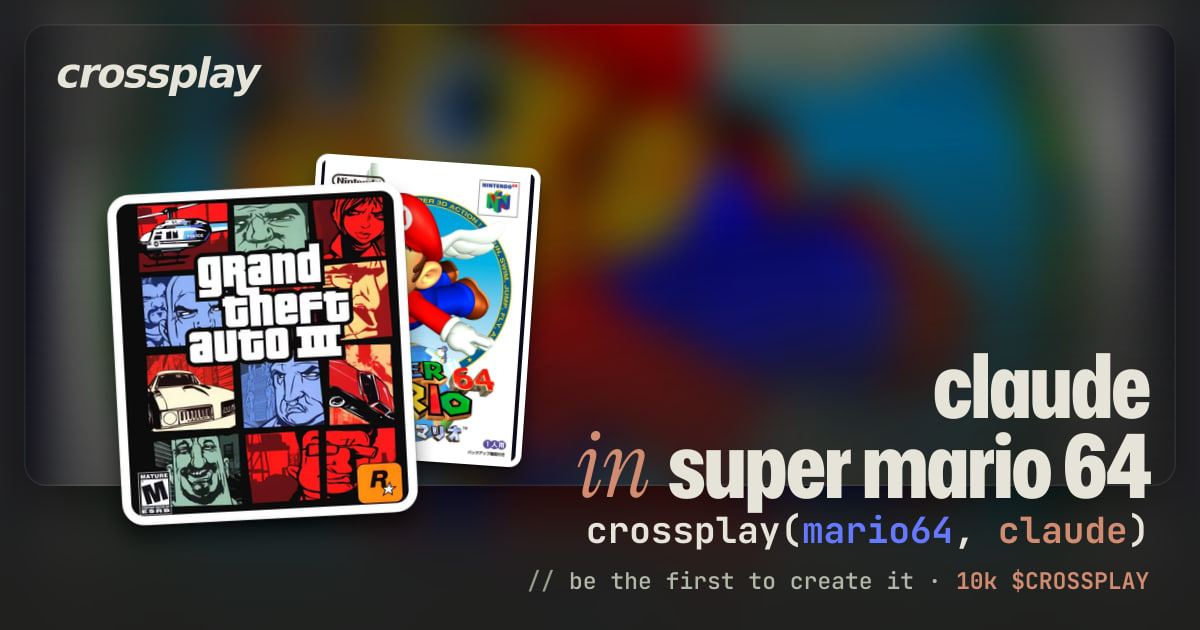 link card: claude in super mario 64