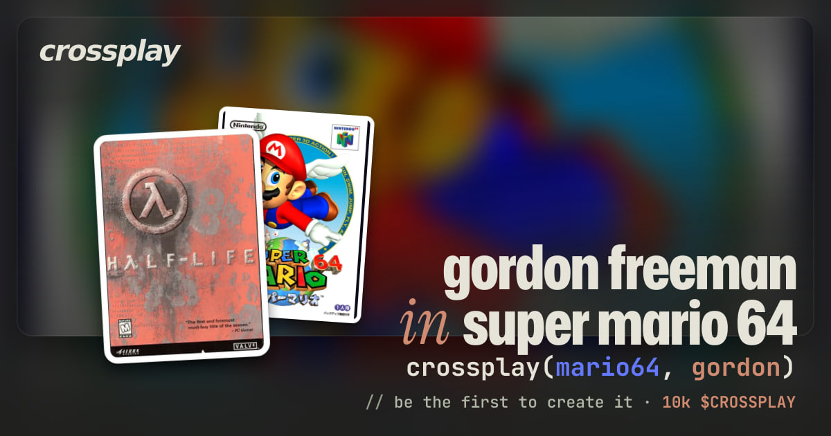 link card: gordon freeman in super mario 64