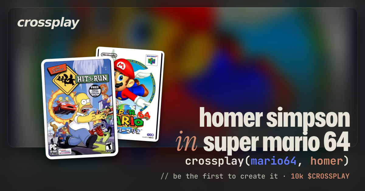 link card: homer simpson in super mario 64