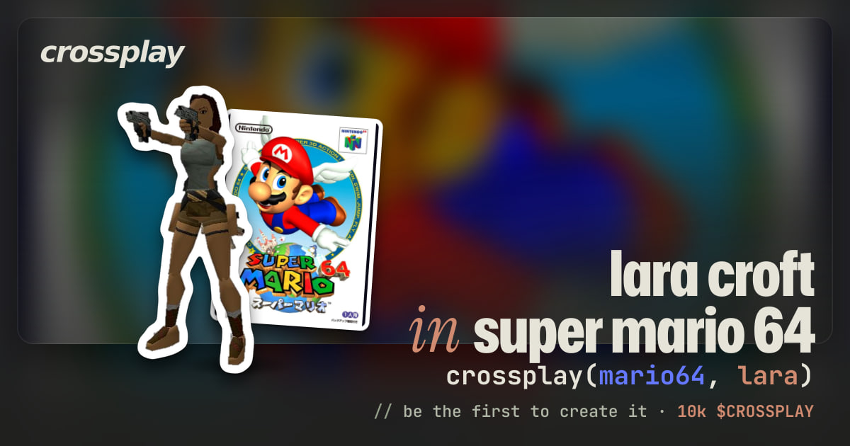 link card: lara croft in super mario 64