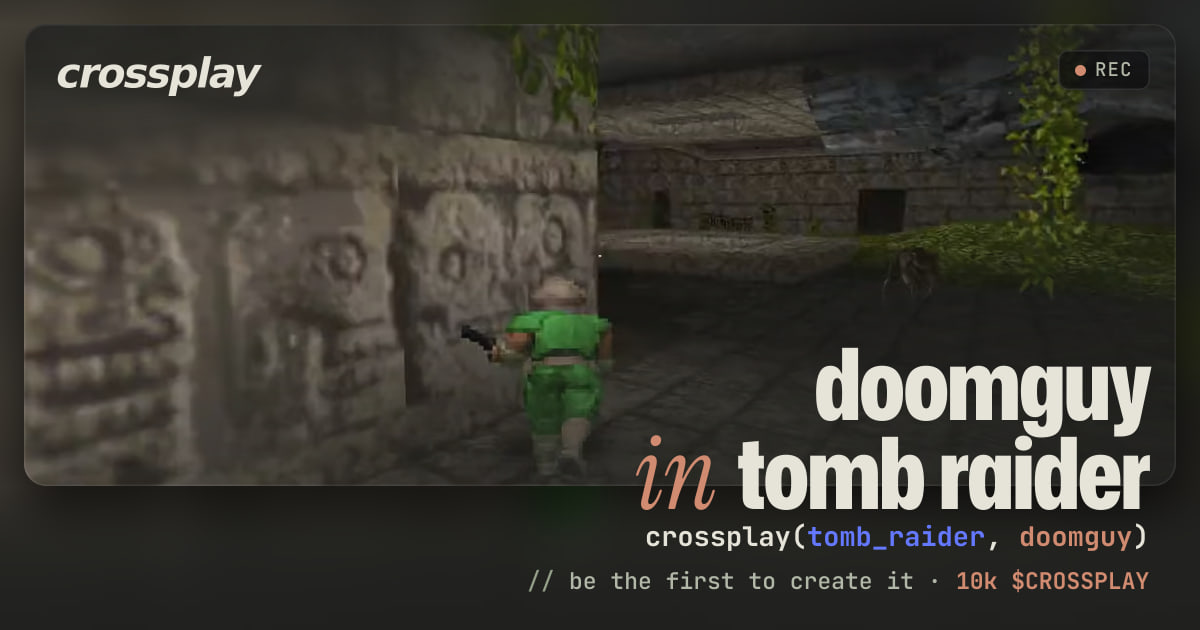 link card: doomguy in tomb raider