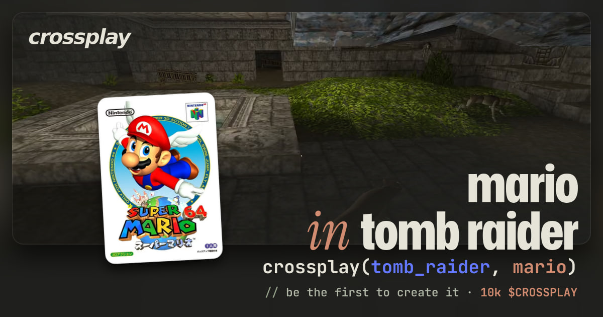 link card: mario in tomb raider