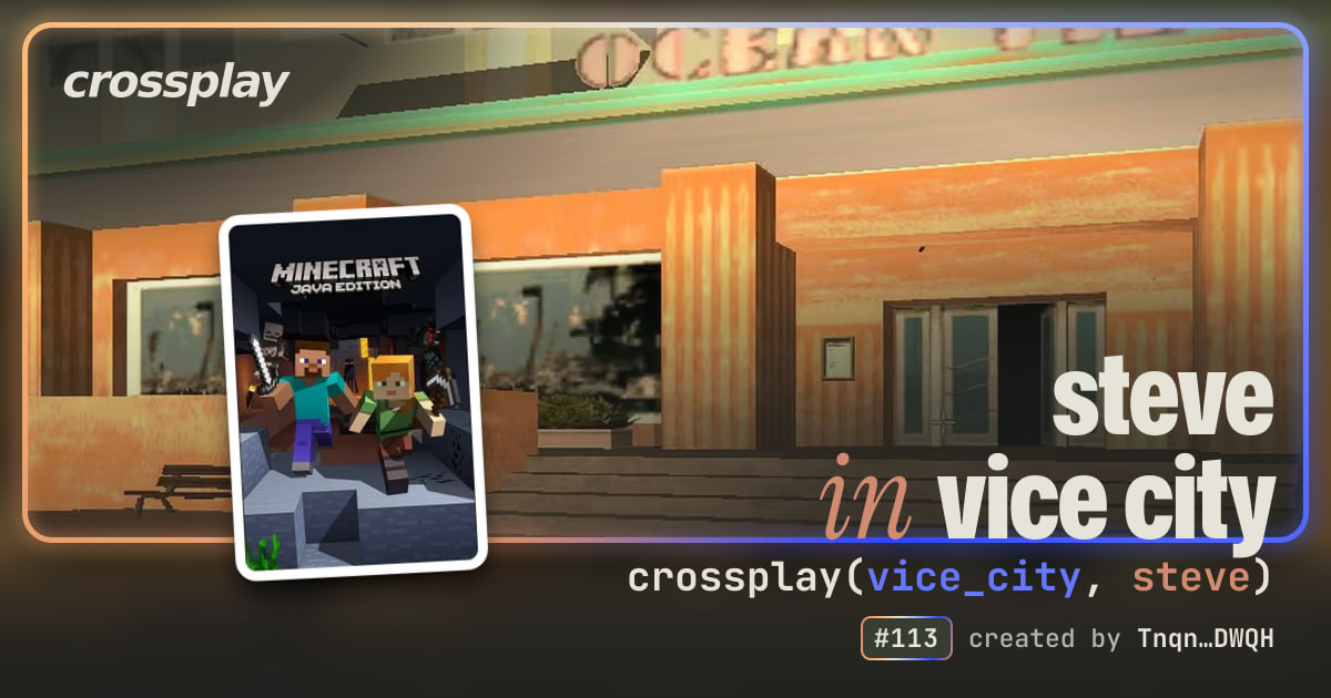 link card: steve in vice city